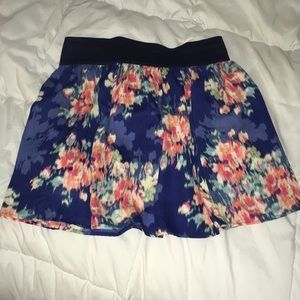 Blue floral skirt